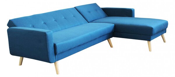 Divano Letto Arthur 176x84x84 cm in Tessuto Blu melange