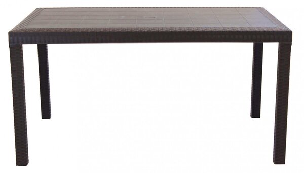 Tavolo Houston 150x90x74 h cm in Wicker Marrone