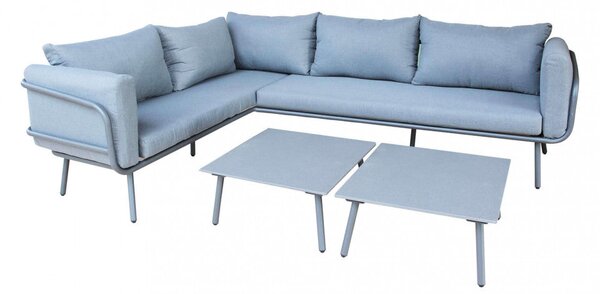 Salotto Angolare Suez con Cuscini in Alluminio Grigio
