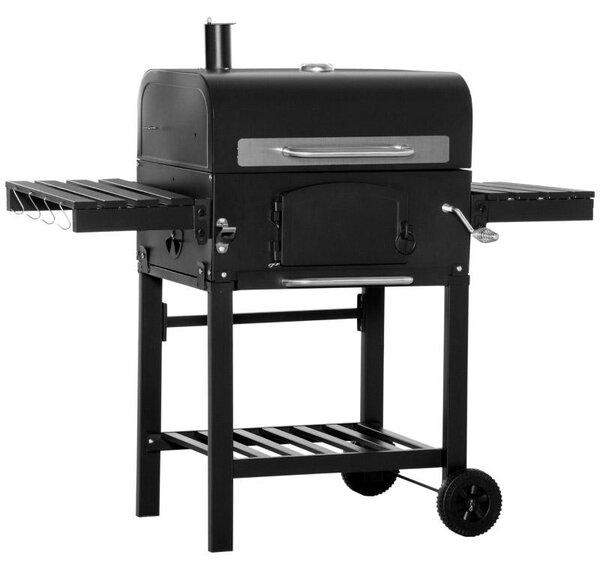 Barbecue a Carbone Carbonella 124x66x112 cm in Metallo e Ghisa smaltata Nero