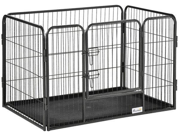Gabbia per Cani 125x78x80 cm in Acciaio e ABS Grigio