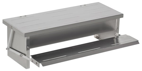 Mangiatoia per Galline 56x37x18,5 cm in Alluminio Argento