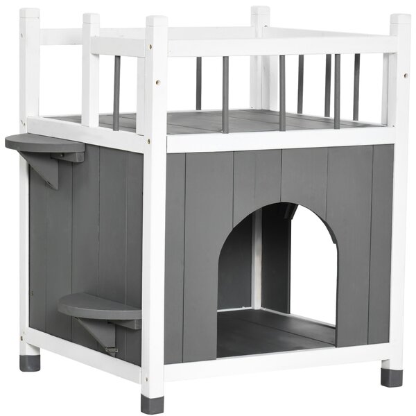 Cuccia per Cani da Esterno 60x46x65 cm in Legno di abete Grigio
