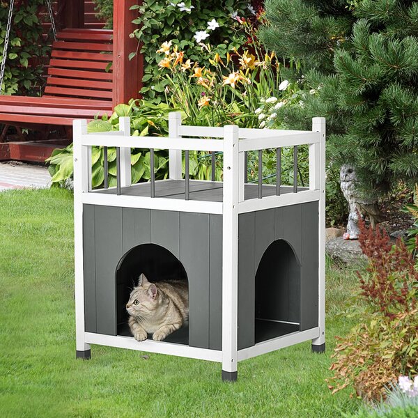 Cuccia per Cani da Esterno 60x46x65 cm in Legno di abete Grigio