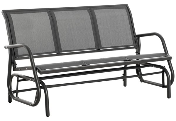 Panchina Dondolo da Giardino 151x75x85 cm in Metallo e Texteline Grigio