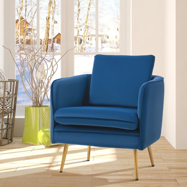 Poltrona Imbottita 63x61x80 cm in Velluto Blu