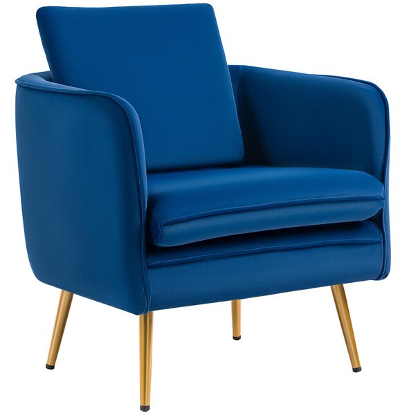 Poltrona Imbottita 63x61x80 cm in Velluto Blu