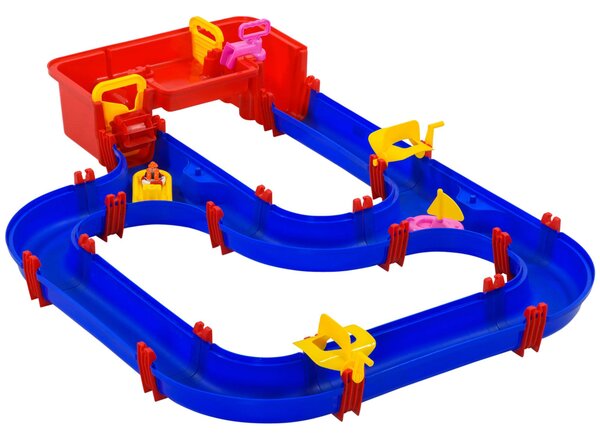 Playset Acquatico per Bambini 53 Pezzi 123x90x7 cm con Acqua e Sabbia Blu e Rosso