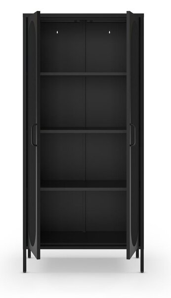 Armadietto nero in metallo 80x170x40 cm Diora – Marckeric