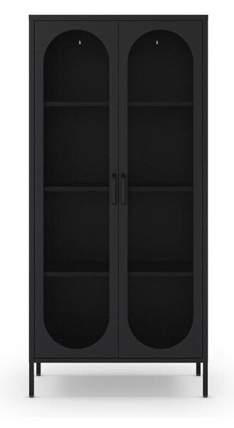 Armadietto nero in metallo 80x170x40 cm Diora – Marckeric