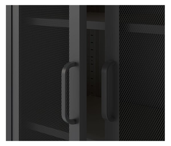 Armadietto nero in metallo 80x170x40 cm Diora – Marckeric