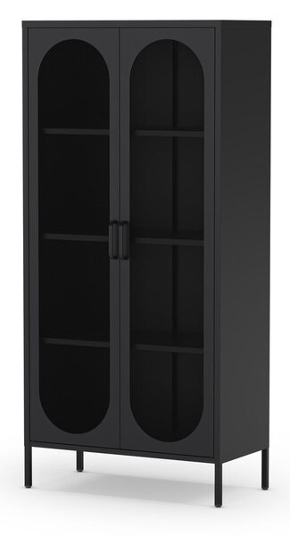 Armadietto nero in metallo 80x170x40 cm Diora – Marckeric