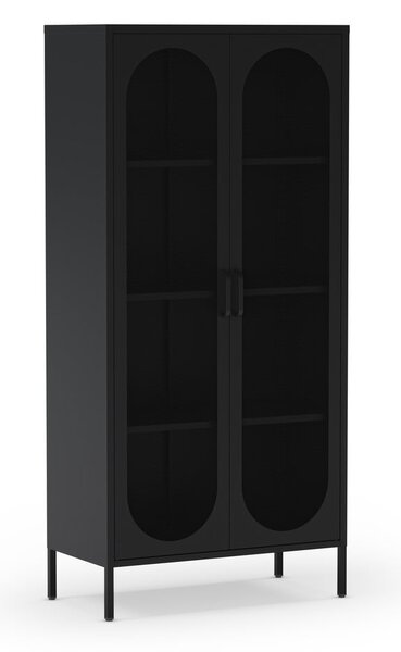 Armadietto nero in metallo 80x170x40 cm Diora – Marckeric