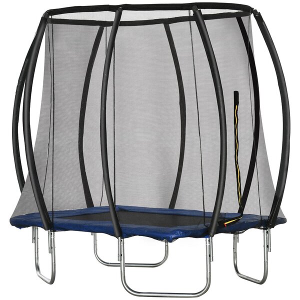 Trampolino Tappeto Elastico per Bambini Ø210 cm in con Rete di Sicurezza Blu