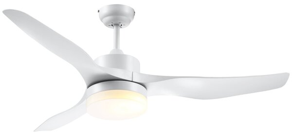 Ventilatore da Soffitto 3 Pale e Lampada LED Ø132x40 cm 6 Velocità Bianco