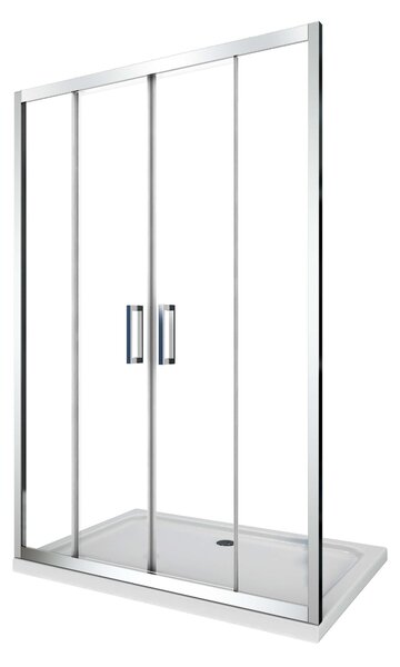 Porta Parete Doccia 130 cm 2 ante Scorrevoli in Cristallo trasparente 6mm H190 Four