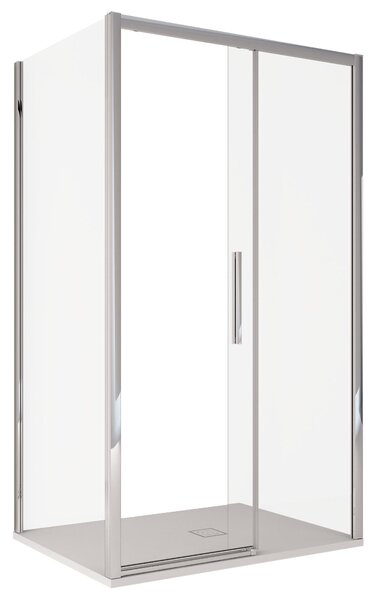 Box Doccia Angolare 1 Anta Scorrevoe in Cristallo Trasparente 6mm H195 Bonussi Eliane 70x100 cm