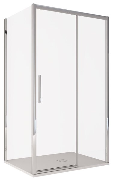 Box Doccia Angolare 1 Anta Scorrevoe in Cristallo Trasparente 6mm H195 Bonussi Eliane 70x100 cm