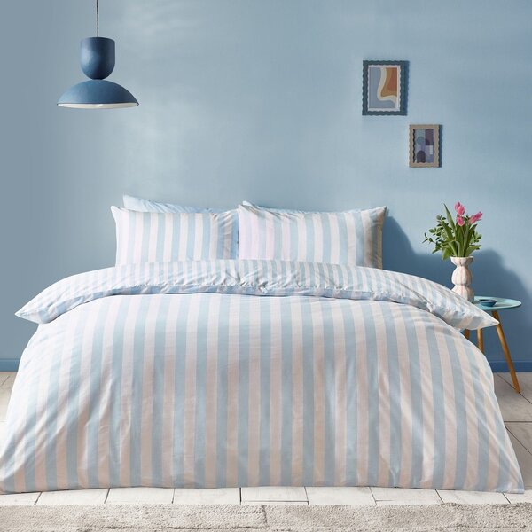 Set copripiumino e federa bianco/blu per letto singolo 135x200 cm Stripe Tease – Sassy B