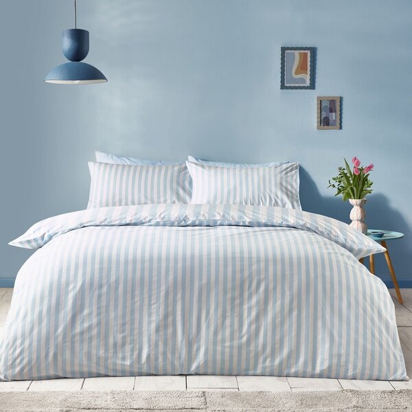 Set copripiumino e federa bianco/blu per letto singolo 135x200 cm Stripe Tease – Sassy B