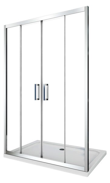 Porta Parete Doccia 130 cm 2 ante Scorrevoli in Cristallo trasparente 6mm H190 Four