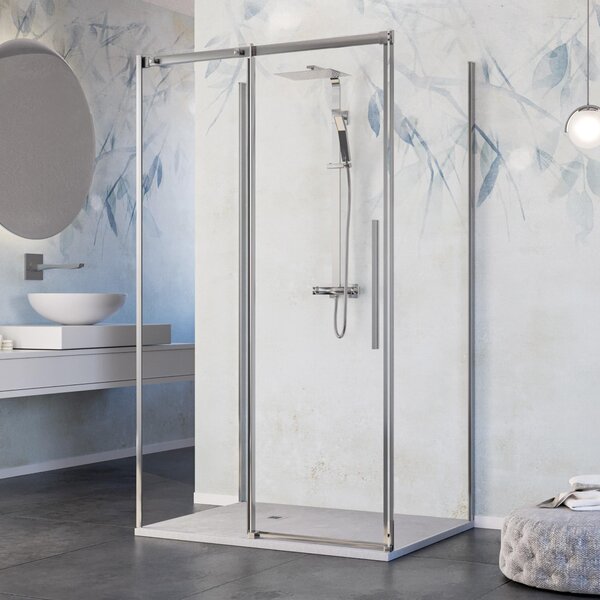 Box Doccia 3 Lati 70x160x70 cm 1 Anta Scorrevole in Cristallo Trasparente 8mm H200 Bonussi Eliane