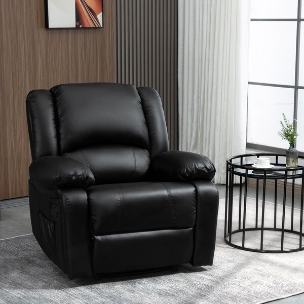 Poltrona Relax Reclinabile Manuale 100x89x100 cm in in Similpelle Nero