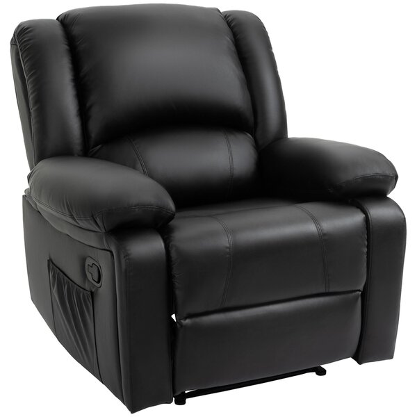 Poltrona Relax Reclinabile Manuale 100x89x100 cm in in Similpelle Nero