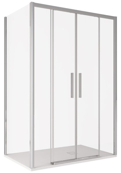 Box Doccia Angolare 80x140 cm 2 Ante Scorrevoli in Cristallo Trasparente 6mm H195 Bonussi Eliane