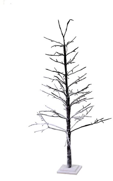 Albero di Natale Luminoso con 186 Led Luce Calda 20x20xH150cm Marrone Innevato