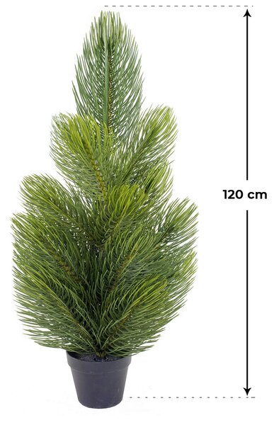 Albero di Natale Artificiale 120 cm 22 Rami Grivola Verde