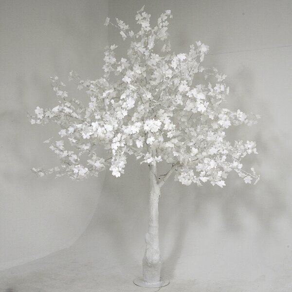 Albero di Natale Luminoso con 1112 Led Bianco Caldo 150xH250cm Acero Bianco