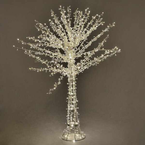 Albero di Natale Luminoso con 1016 Led Bianco Caldo H150cm Cristallo