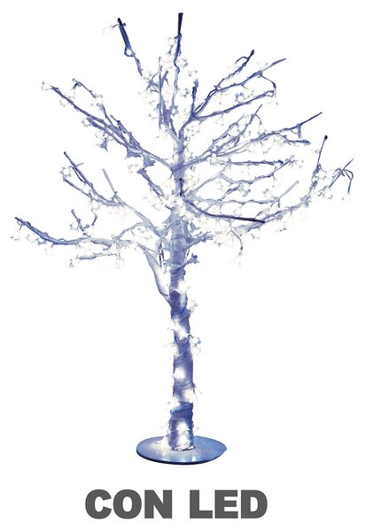 Albero di Natale Luminoso con 216 Led Bianco Freddo H100cm Ciliegio