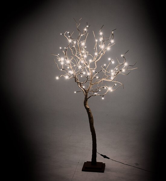 Albero di Natale Luminoso con 78 Led Luce Calda 17x17xH123cm Marrone