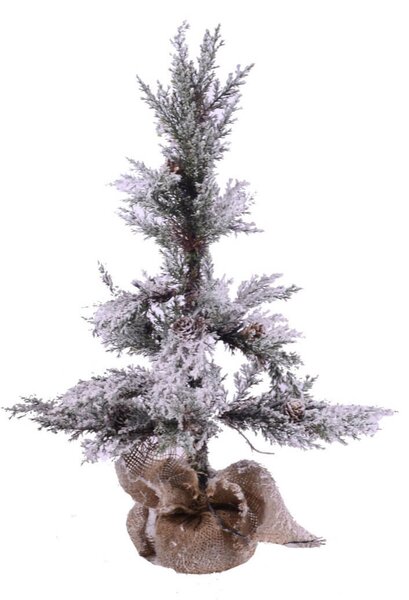 Albero di Natale Luminoso con LED e Pigne in PVC H170cm Juta Verde Innevato