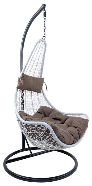 Amaca Dondolina da Giardino Ø85x195 cm in Wicker Bianco