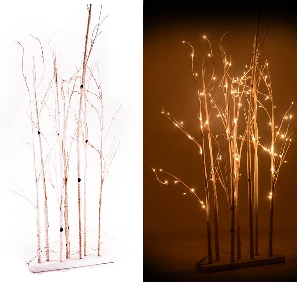 Albero di Natale Luminoso in Legno H180cm Betulla Bianco