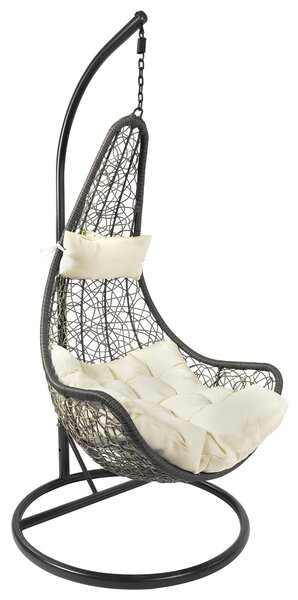 Amaca Dondolina da Giardino Ø85x195 cm in Wicker Grigio Chiaro