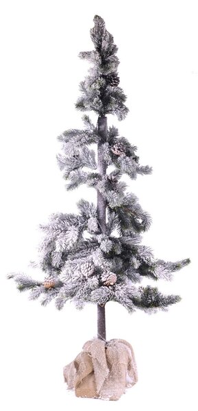 Albero di Natale Luminoso con LED e Pigne in PVC H143cm Juta Verde Innevato