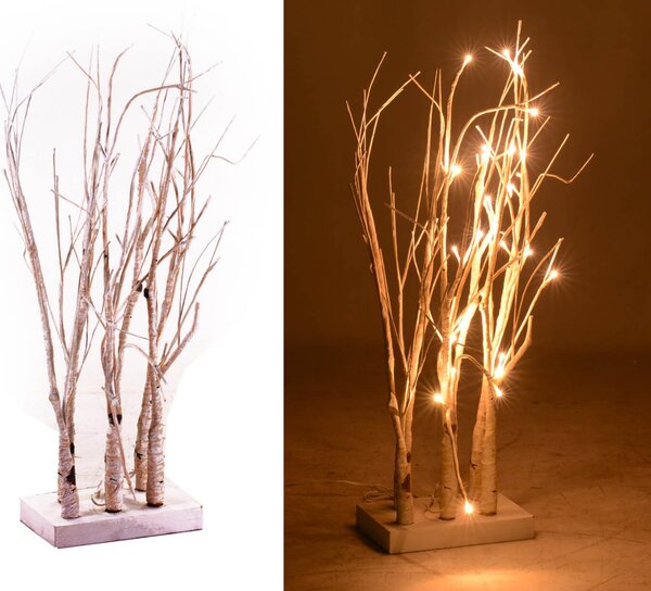 Albero di Natale Luminoso in Legno H70cm Betulla Bianco