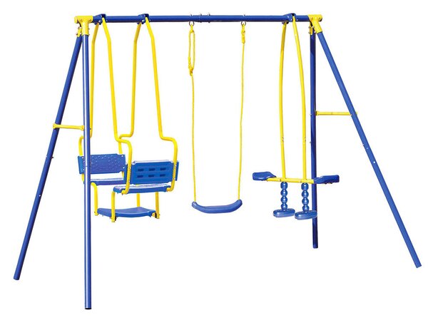 Altalena da Giardino 5 Posti con Cavallina e Gondola 270x155x195 cm