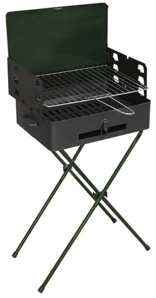 Barbecue a Carbone Carbonella Portatile 42x31x77 cm Nero e Verde
