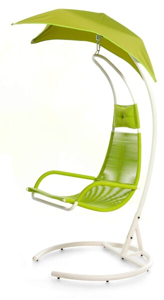 Amaca Dondolina da Giardino 200x97x110 cm in Acciaio e PVC Verde