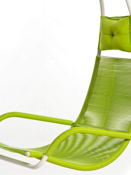 Amaca Dondolina da Giardino 200x97x110 cm in Acciaio e PVC Verde