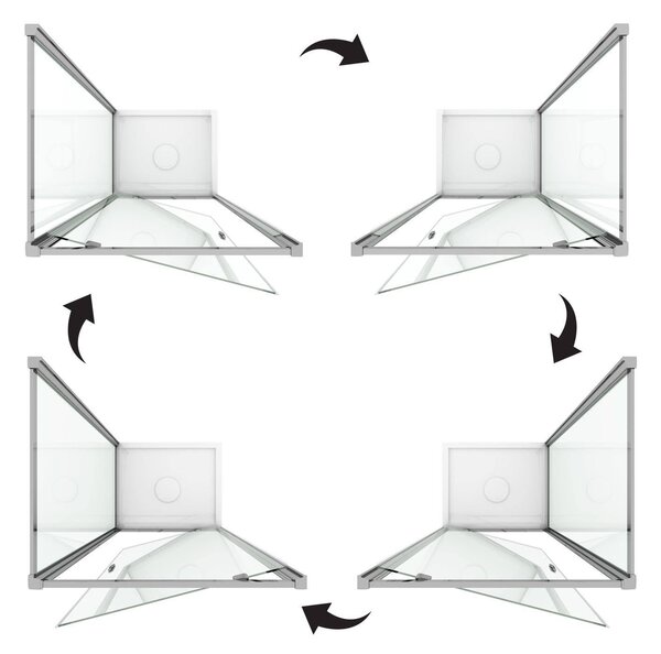 Box Doccia Angolare 70x75 cm 1 Anta Battente in Cristallo Opaco 6mm H198 Fosterberg Aalborg Duo