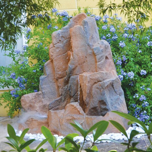 Cascata Artificiale Roccia da Giardino 142x65x148 cm in Vetroresina con Pompa