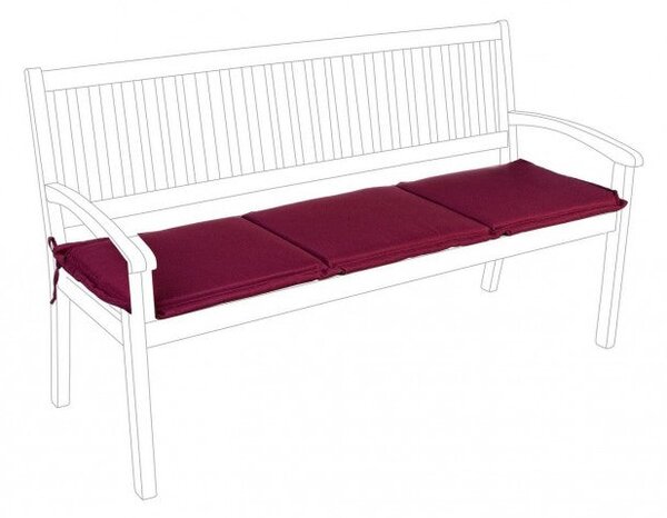 Cuscino Poly180 Bordeaux per Panca 3 Posti in Tessuto per Esterno