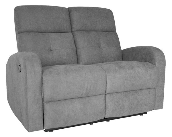 Divano 2 Posti Recliner con Poggiapiedi 130x85x100 cm in Tessuto Grigio
