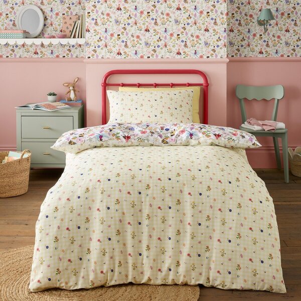 Set copripiumino e federa da bambini in cotone per letto singolo 135x200 cm Garden Friends – Belle & Boo